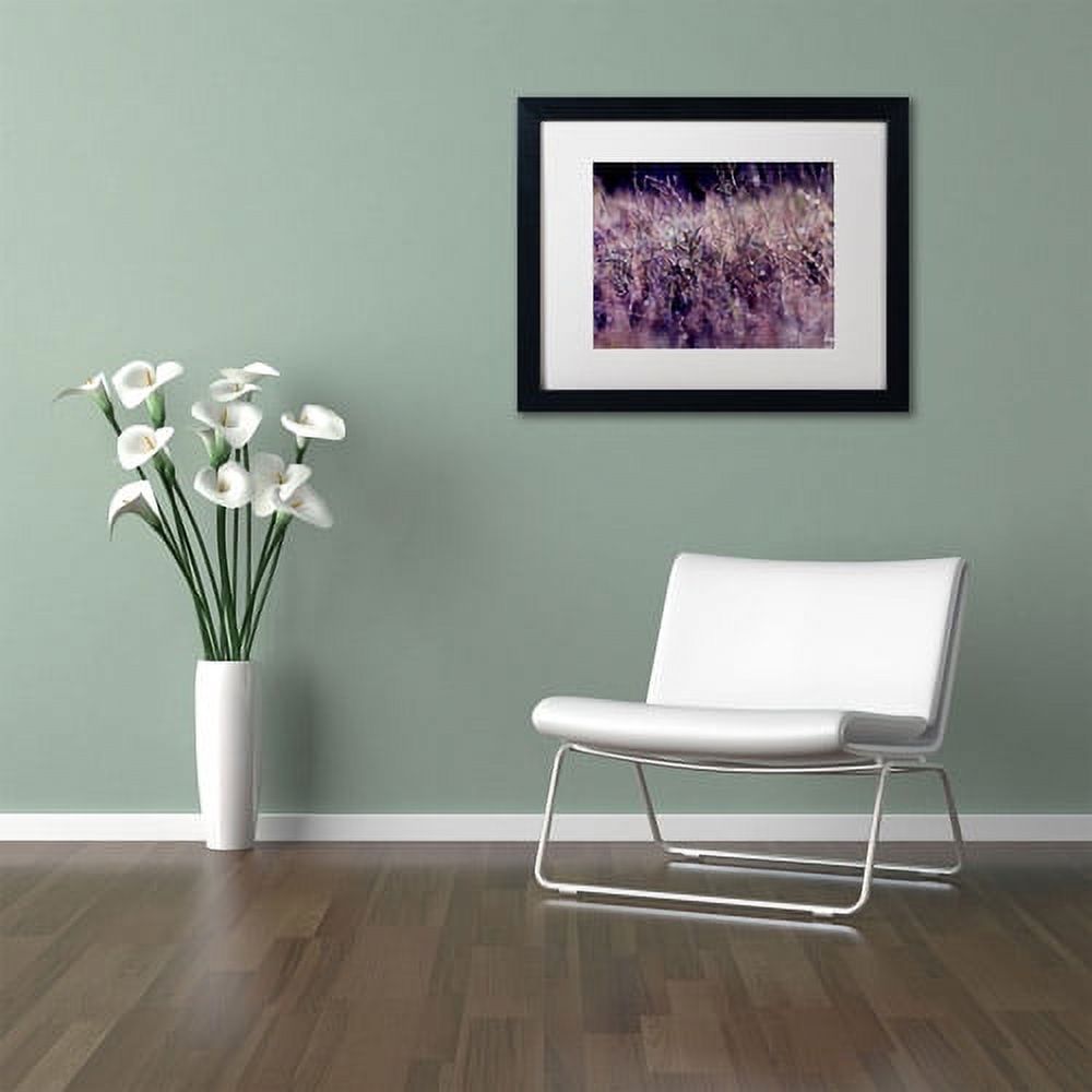Trademark Fine Art "Purple Rain" Canvas Art by Beata Czyzowska Young, White Matte, Black Frame