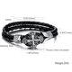 thumbnail image 2 of Pulsera con dijes, cuero de acero inoxidable, brazalete trenzado con cruz de lirios, para hombres y mujeres, negro y plateado, 2 of 5