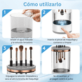thumbnail image 2 of Máquina Eléctrica para Limpiar Brochas de Maquillaje, Giratoria Automática con Recipiente Transparente y Secado Rápido, 2 of 7