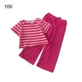 thumbnail image 3 of Minnieouse Niños rayas patrón camiseta pantalones conjunto correr viajar senderismo estilo Casual niñas Tops pantalones Kit ropa 100 cm Type3 NO3, 3 of 6