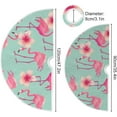 thumbnail image 3 of GZHJMY Flamingo Christmas Tree Skirt Home Decoration Large Round Christmas Tree Skirt for Holiday Party Home Christmas Day Ornaments, 35.4", 3 of 6