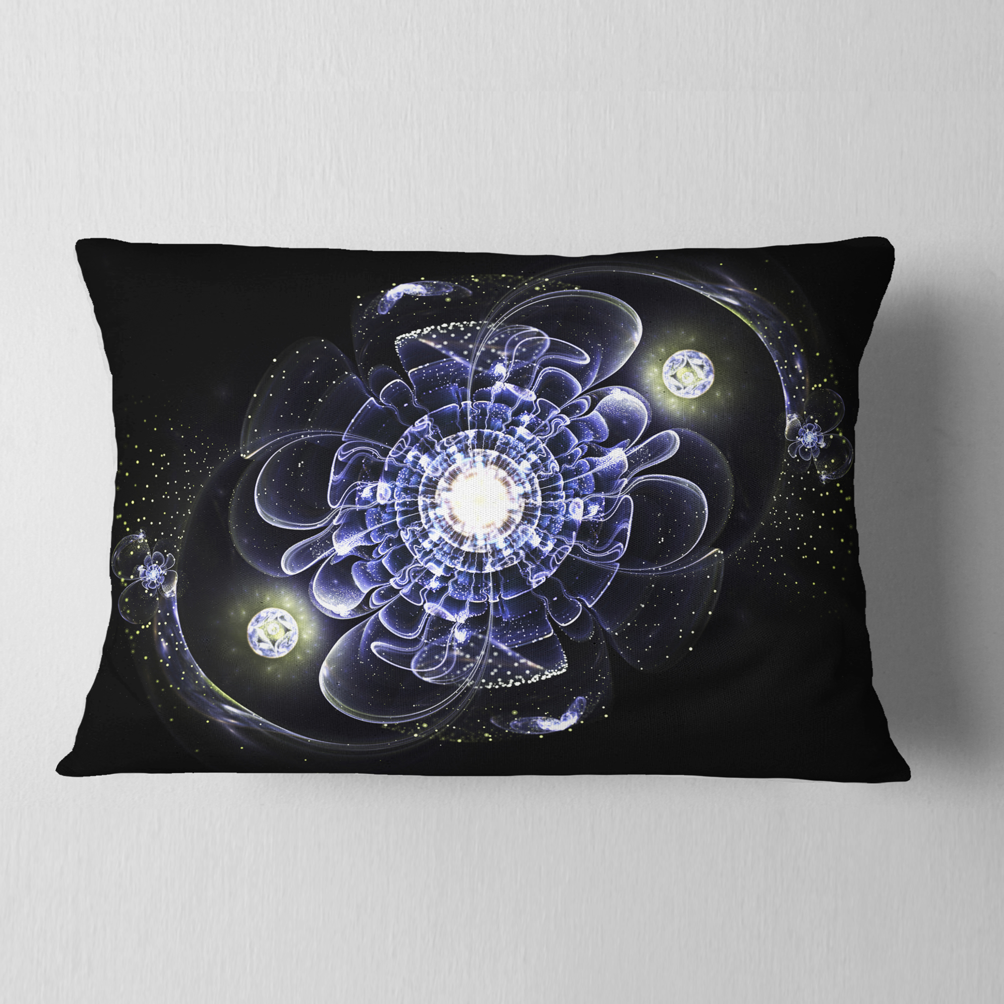 Designart 12" x 20" Blue Polyester Throw Pillow