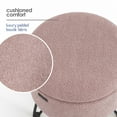 thumbnail image 3 of Hearth & Harbor Round Ottoman with Storage, Luxurious Foot Stool and Chic Vanity Stool with Storage, Elegant Boucle Pink, 3 of 8