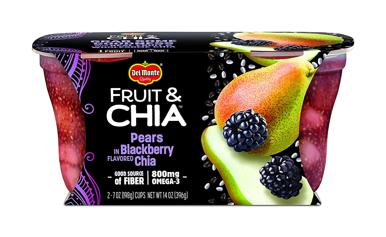 Del Monte Fruit & Chia Snack Cups, Pears in Blackberry Flavored Chia, 7