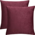 thumbnail image 1 of Paquete de 2 Terciopelo Tiro Almohada Funda, Decorativa Suave Sólido Tiro Almohadón Funda para Sofá Diván Cama Silla borgoña, 1 of 9