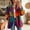 Red, variant on Women'S Oversized Button Down Shirt Jacket Rainbow Plaid Wool Blend Long Sleeve Lapel Collar Casual Fall Winter Shacket With Pockets