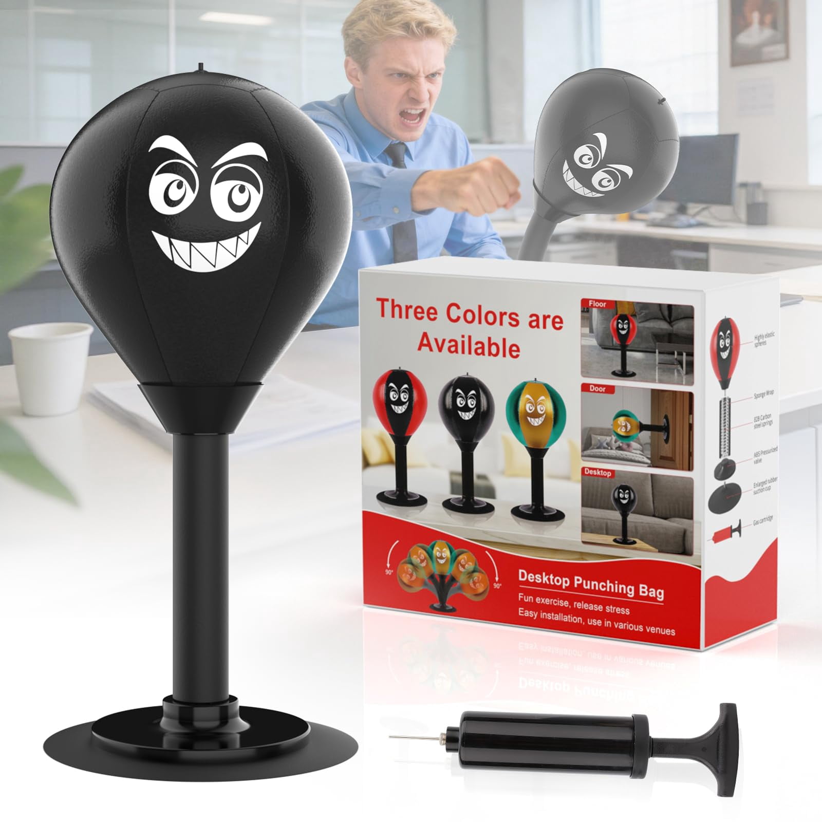 Desktop Punching Bag With Suction Cup - For Office Desk  Heavy Duty Boxing Ball Adults And Fun Gift Coworkers & Friends