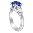 thumbnail image 2 of AFFY 2.05 Carat Round Shape Simulated Blue Sapphire & Natural Diamond Engagement Ring 14K Solid White Gold Ring Size-9, 2 of 2