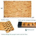thumbnail image 3 of Natural Bamboo Bath Mat With Bamboo Hand Towel, Non-Slip Large 16" x 27" Shower Mat, 3 of 6