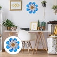 thumbnail image 2 of Flores de metal arte de la pared decoración del hogar 3d pétalo hueco flor decoración de la pared floral colgante de pared escultura decoración para oficina, sala de estar, patio, cocina, jardín, 2 of 5