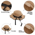 thumbnail image 3 of Sombrero de 56-58cm de circunferencia para mujer, protector solar de verano, sombrero de ala grande, sombrilla de viaje, sombrero de paja para playa, sombrero para el sol con lazo, 3 of 5