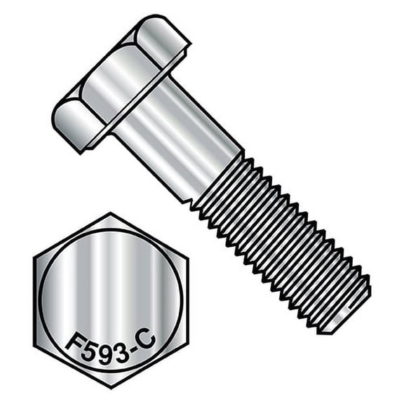 1/4-20X1 1/2 Hex Cap Screw 18-8 Stainless Steel (Pack Qty 100) BC-1424CH188