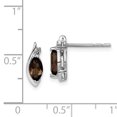 thumbnail image 4 of Primal Silver Sterling Silver Rhodium-plated Diamond and Smoky Quartz Earrings, 4 of 4