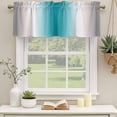 thumbnail image 2 of Turquoise Gray Ombre Curtain Valances for Windows, Kitchen Valance Window Treatments Panel 2 Pack, Farmhouse Teal Gradient Modern Art Rod Pocket Short Curtains for Bathroom Bedroom 54 x 18 Inch, 2 of 8