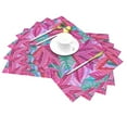 thumbnail image 2 of XMXT 1 Pcs Woven Placemats, Magenta Tropical Botanical Print Stain Resistant Anti-Skid Placemat for Kitchen Table, 12 x 18 inches, 2 of 6