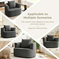 thumbnail image 6 of COOLHUT Swivel Accent Chairs Barrel Chair Oversized, Upholstered Large Round Armchairs with Pillow, Wide Seat Accent Chair, Modern Upholstered Barrel Armchair Living Room, Bedroom, Dark Gray, 6 of 10