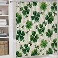 thumbnail image 5 of 4Pcs Shower Curtain Sets with Rugs Rug Toilet Lid Cover And Non-Slip U Shape Mat Green Clovers And Bows Waterproof Personality Pattern Bath Curtains Patrick's Day for Bathroom Decor Sets, 5 of 8