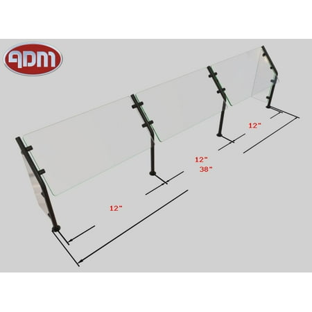 Sneeze Guard | ADM Sneezeguards | ES31-3BAY-A12-B12-C12-LP-RP-FLANGE-CB