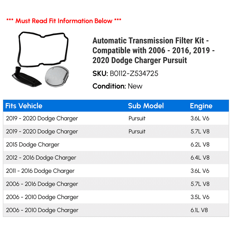 PG PT99127 Automatic Transmission Filter For Dodge, Chrysler, Ram, VW Vans & SUVs (2014-2022)