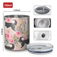 thumbnail image 4 of 12oz Coffee Tumblers Husky Dog Flower Floral Stainless Steel Vacuum Insulated Travel Tumbler Coffee Cups Mug with Lid and Straw with Cleaning Brush for Cold & Hot Drinks, 4 of 5