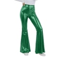 thumbnail image 2 of FRSASU Women's Sequin Flare Pant Sparkly High Waisted Leg Bell Bottom Glitter Trousers Night Out Clubwear Green, 2 of 6