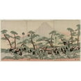 thumbnail image 3 of Kitagawa Utamaro 18x11 Black Modern Framed Museum Art Print Titled - Procession at the Foot of Mount Fuji (1792 or 1793), 3 of 5