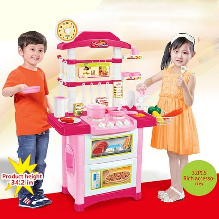 Pretend Kitchen Games Play Kitchen Set With Friends 32Pcs Children's Toys (Best Way To Make Friends)