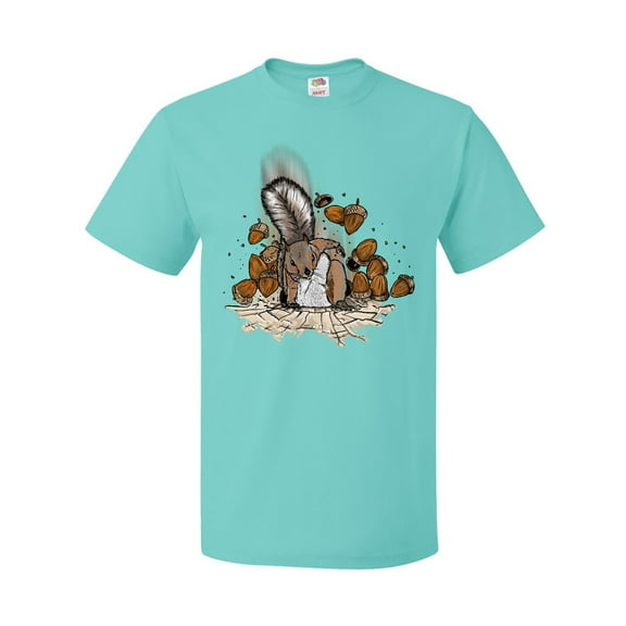 Inktastic Squirrel Superhero Landing with Acorns T-Shirt