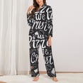 thumbnail image 2 of Salouo In Pizza We Crust Art Pattern Women's Pajamas Set Long Sleeve Button Down Sleepwear Soft Pj Lounge Sets for women 2 Piece Pjs Set with Long Pants-Small, 2 of 7