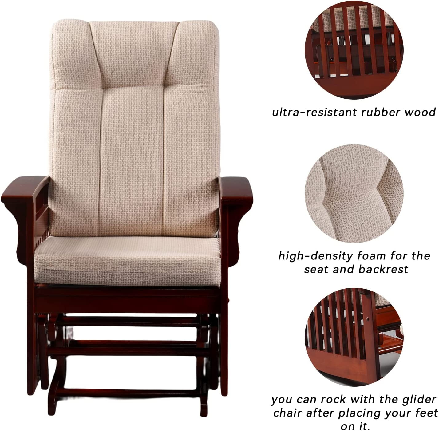 Cherry wood glider and ottoman cheap
