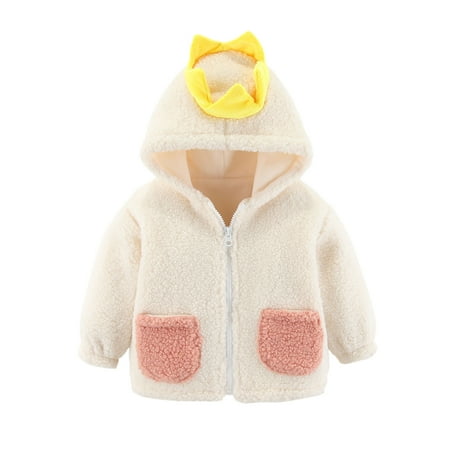 

TUOBARR Toddler Baby Boys Girls Color Plush Cute Bear Ears Winter Thick Keep Warm Coat Jacket White(1-6Years)