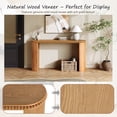 thumbnail image 5 of EUROCO Vintage Console Table with Beaded Trim and Reversible Curved Legs,59.8" Wood Long Sofa Table Behind Couch Accent Tables for Entrance Foyer Hallway,Brown, 5 of 8