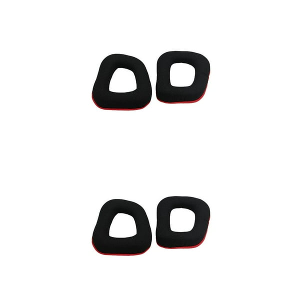 Bearachild Almohadillas para los oídos Cojín de cuero Almohadillas para los oídos Esponja de malla Cancelación de ruido Gamer Reemplazo protector para Rojo 2piezas
