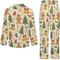 thumbnail image 5 of Top-kevin Champagne Glasses Snowflakes Pine Women's Long-Sleeve Shirt And Full-Length Bottom Pajama Set, 5 of 12
