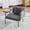 Emerald, variant on Modern Leisure Chair with Small Table and Back Pillow, Navy Upholstered Single Sofa with Side Pockets, 350lb Capacity Iron Frame for Living Room Bedroom Garden