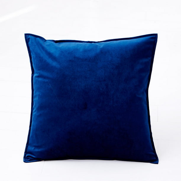XmhyTop-A Fundas de almohada de terciopelo azul oscuro, Cojines decorativos suaves de 45 x 45 cm (juego de 2)