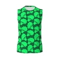 thumbnail image 6 of Lsque Green Broccoli Print Men's Cotton Blend Sleeveless Muscle Shirts (S-3XL)- Moisture Wicking, Odor Protection, UPF 30+,Medium, 6 of 8