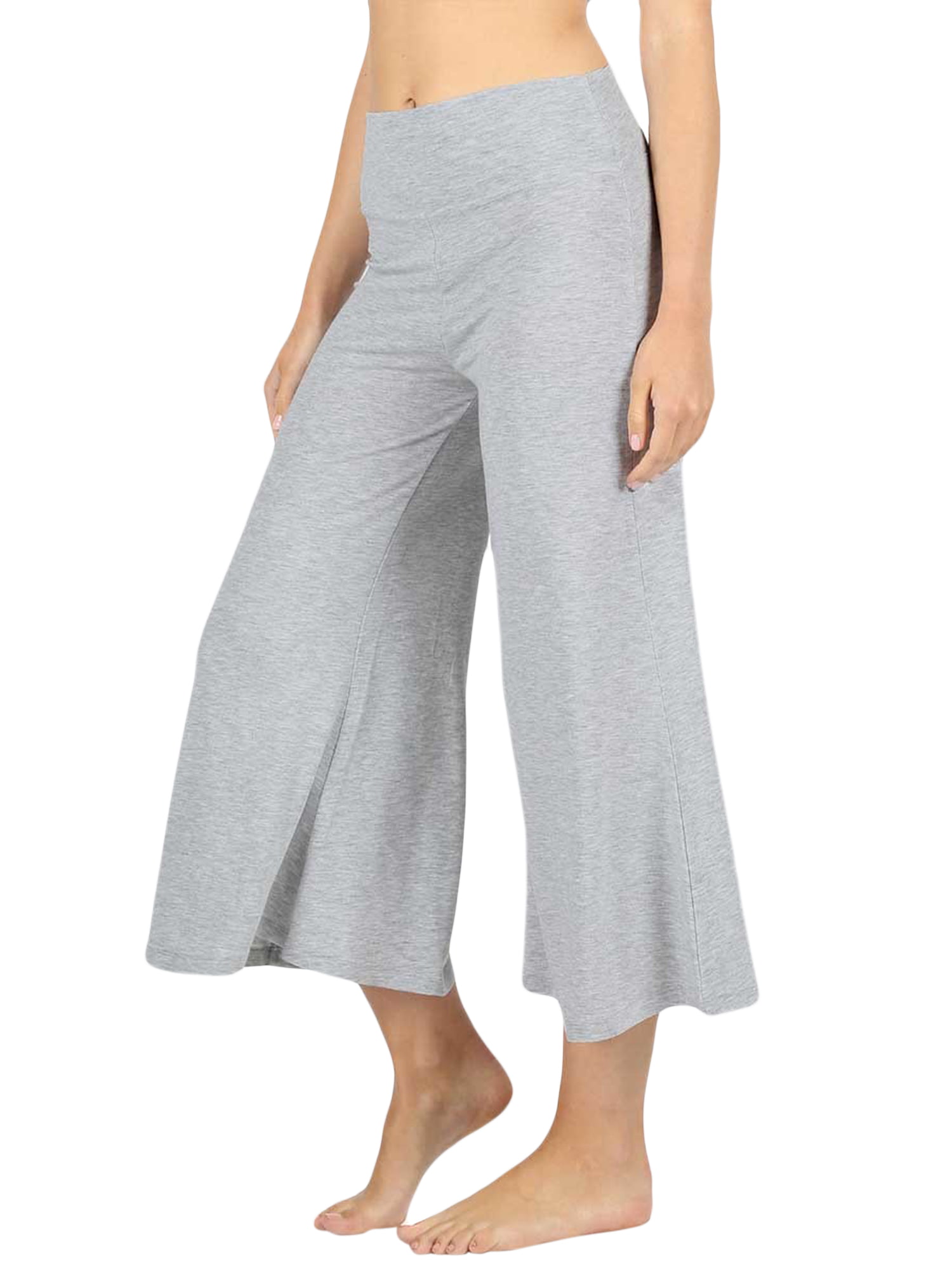 Womens Knit Capri Culottes Gaucho Wide Leg Pants - Walmart.com