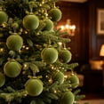 thumbnail image 6 of 15 PCS Velvet Christmas Ornaments Set, Shatterproof Flocked Ball Ornaments with Bow Hanging Ribbon, Gift-Boxed Christmas Tree Decor for Holiday Home Decoration, 3.15", 6 of 8