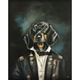 thumbnail image 2 of Coleman, Victoria 12x14 Black Ornate Wood Framed with Double Matting Museum Art Print Titled - Distinguished Dachshund, 2 of 4