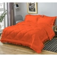 thumbnail image 3 of DNG Creations 3 Piece Ruffle Diamond Comforter All Season 550 GSM Oversized King Size - 800 Threads Count, 100% Egyptian Cotton Solid Orange Colour, 3 of 7