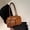 Brown, variant on Vintage PU Bowling Bag for Women, Double Buckle & Multi-Pocket Detail, Zipper Closure, Shoulder Handheld Underarm Bag (11.0" x 7.1" x 3.9", 0.84 lb)
