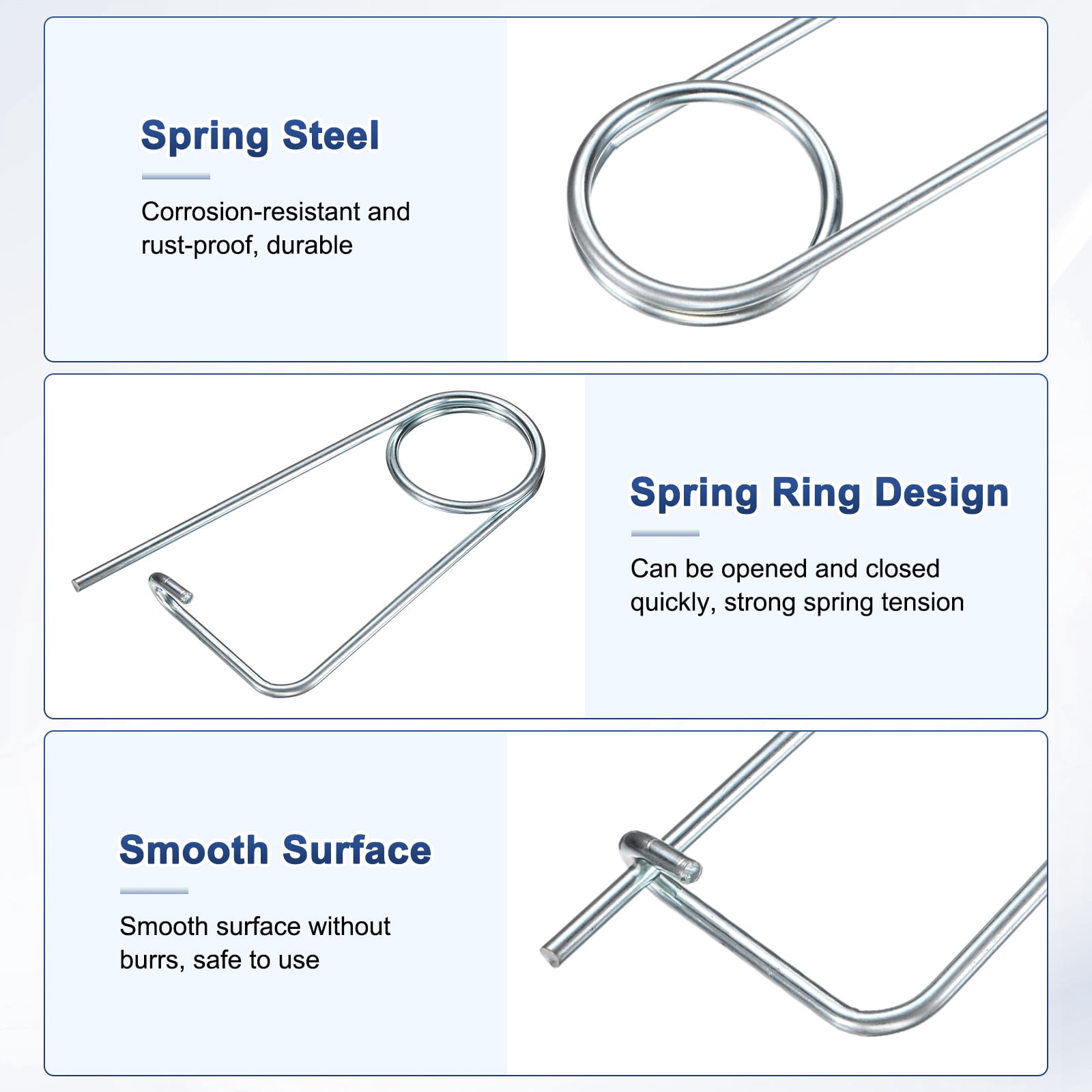 Uxcell 4-Pack Brooch Shape Cotter Safety Pin, M5x88mm Spring Steel Pins Quick Lock Brooch Fastener Heavy Retainer Clips