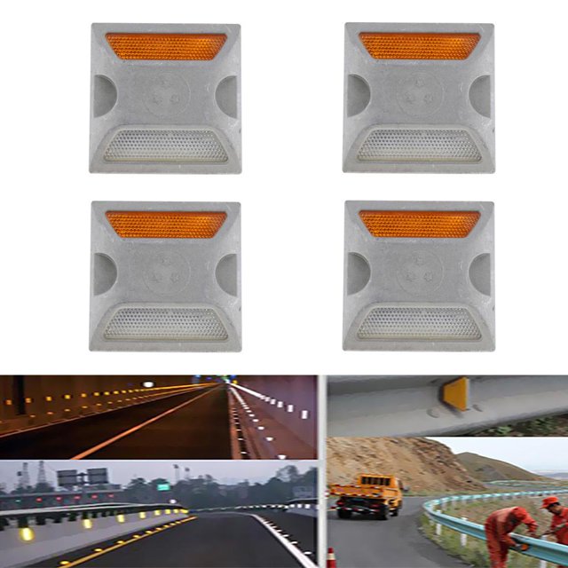 4x Perno prisionero reflectante commerce business del del reflector del del pavimento de la carretera Plata shamjiam Espárrago reflectante