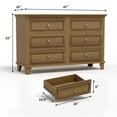 thumbnail image 2 of Tzou 6-Drawer Vintage Dresser for Bedroom - Farmhouse Storage Chest w/Anti-Tip, 300lb Top Capacity, 2 of 6
