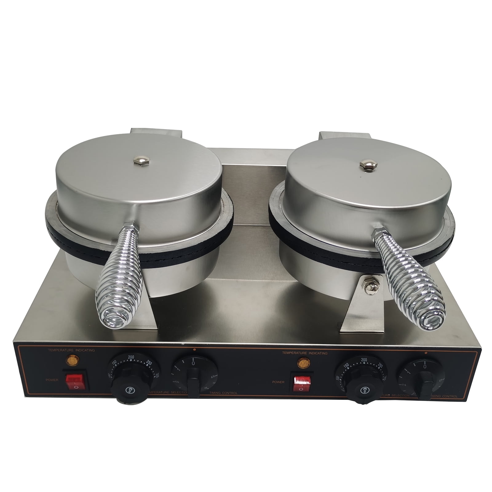 INTSUPERMAI Double Head Electric Ice Cream Cone Machine Waffle Cone Maker with Ice Cream Cone Sleeves