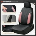 thumbnail image 3 of Coverado Car Seat Covers Full Set, Airbag Compatible Faux Leather Seat Protectors, Automotive Cushions Universal Fit for Car SUV Sedan Truck, Black&Pink, 3 of 8