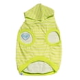 thumbnail image 6 of Oodles Green Love Snacks Striped Knit Bubble Hem Spring Dog Hoodie, XS, 6 of 12