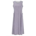 thumbnail image 4 of Robes d'Été pour Femmes en Lin Robe de Plage Décontractée Robe Midi avec Poches, 4 of 9