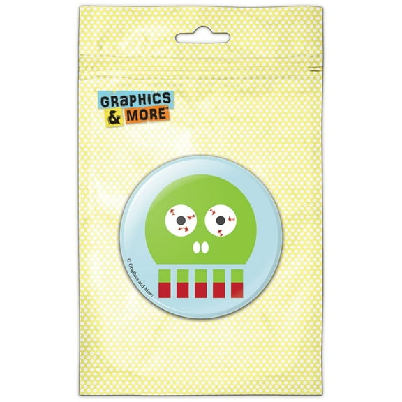 Zombie Head Silly Green Refrigerator Button Magnet